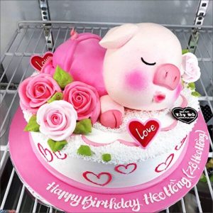 Bánh kem hình con heo đẹp