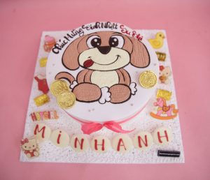 bánh sinh nhật hình con chó đáng yêu
