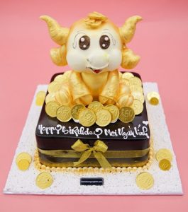 Bánh sinh nhật hình con trâu 3d