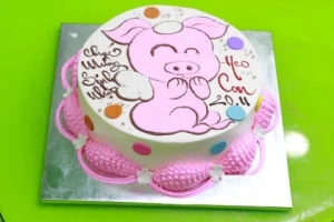 Bánh sinh nhật vẽ hình con heo