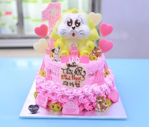 Bánh kem 2 tầng hình con chó