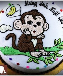 Làm bánh sinh nhật hình con khỉ