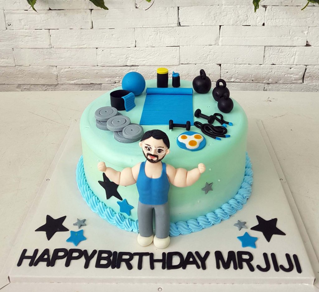 Bánh sinh nhật cho em màu xanh