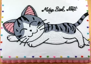 Bánh sinh nhật hình con mèo cho bé trai