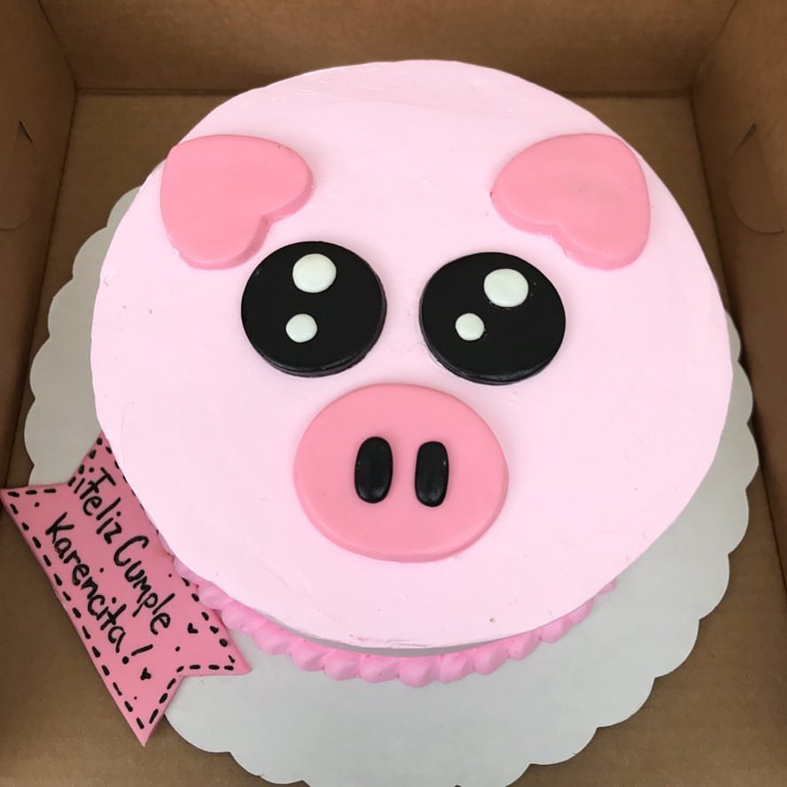 Bánh kem sinh nhật vẽ hình 3D chú heo con mũm mĩm (Mẫu 47341) - FRIENDSHIP  CAKES & GIFT