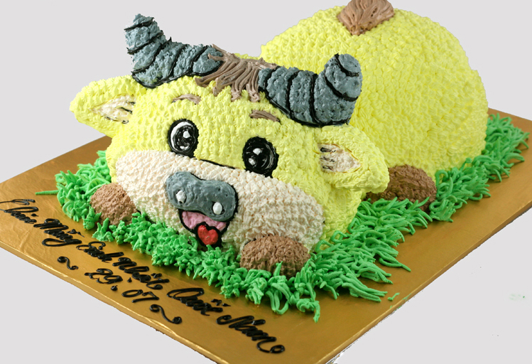 Cách làm bánh kem hình con trâu