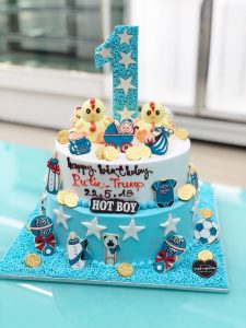 Bánh sinh nhật 2 tầng cho bé trai