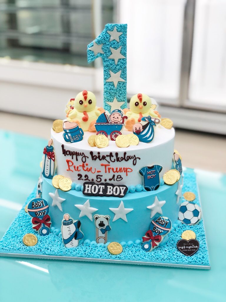 Bánh sinh nhật 2 tầng cho bé trai