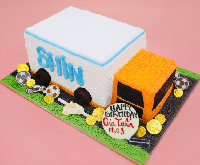 bánh kem hình xe tải