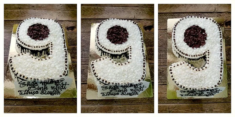Bánh sinh nhật số 9 đình ngang
