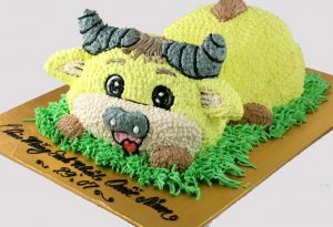 Bánh kem hình con trâu 3d