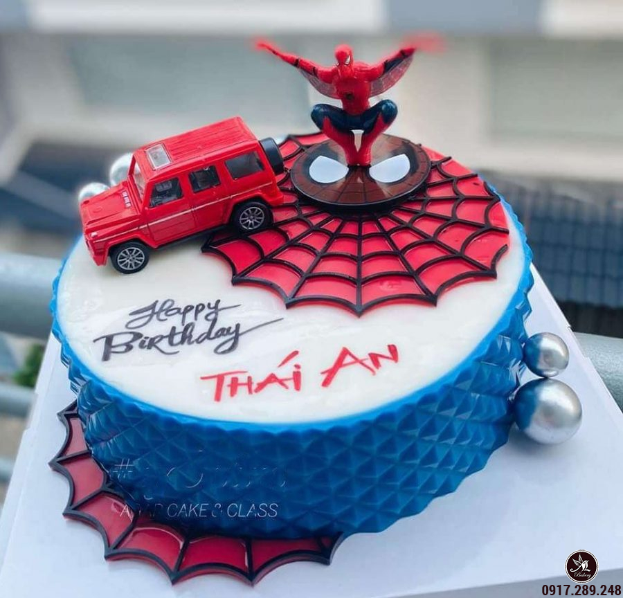 Bánh sinh nhật cho bé trai tạo hình siêu nhân nhện (Mẫu 52590) - FRIENDSHIP  CAKES & GIFT