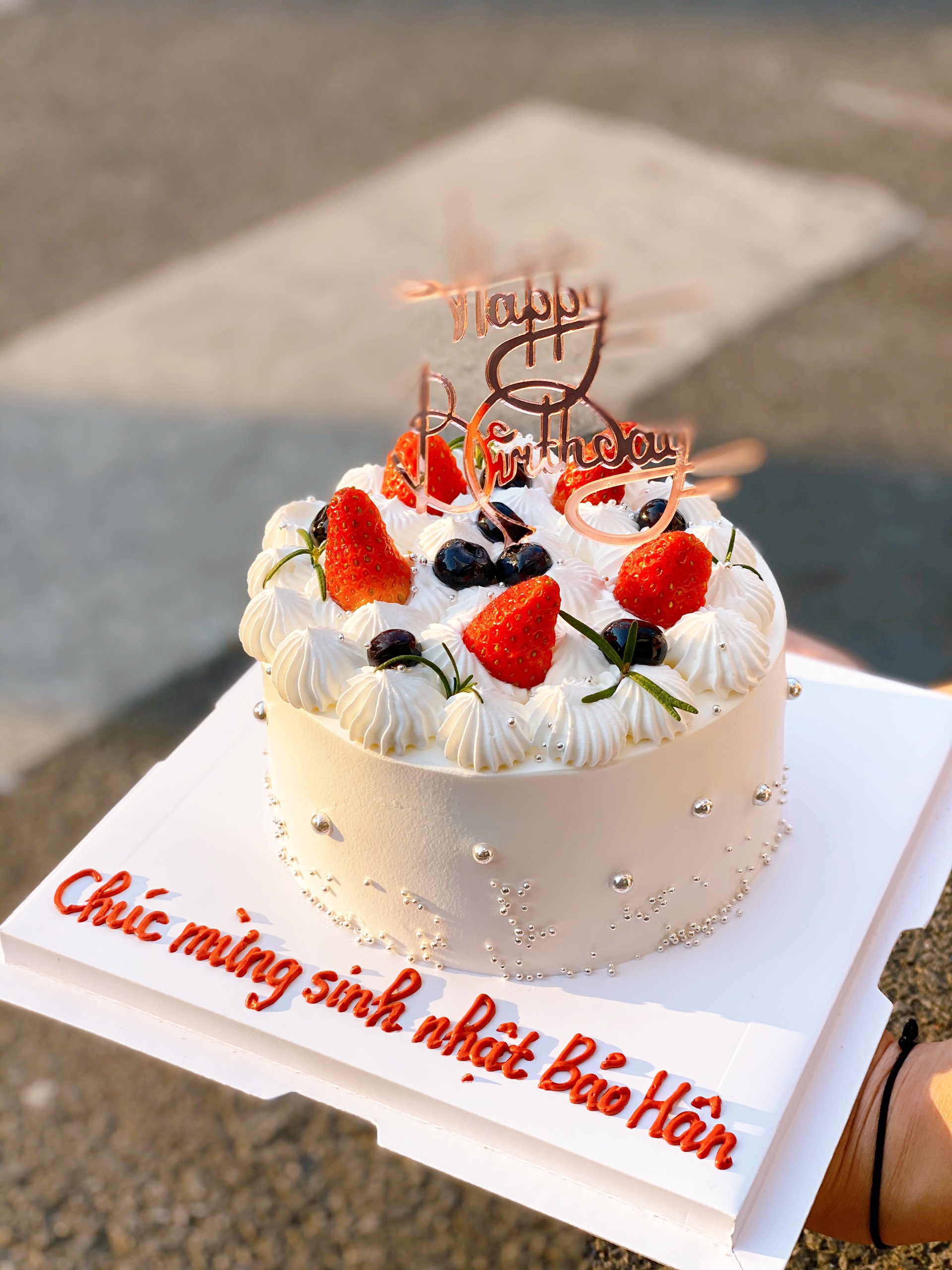 Bánh kem sữa trái cây tươi mẫu bánh sinh nhật đơn giản dành tặng cho bạn bè  (M28) - FRIENDSHIP CAKES & GIFT