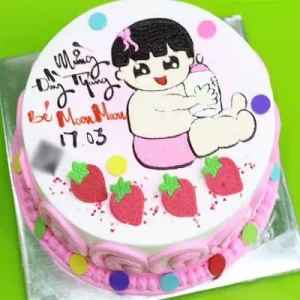 Bánh kem đầy tháng bé gái
