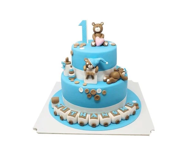 Bánh fondant 2 tầng chủ đề chuột và mặt trăng cho sinh nhật bé trai - Tiny  Pretty Cake