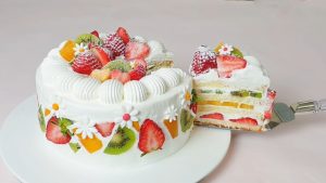 Bánh gatô hoa quả