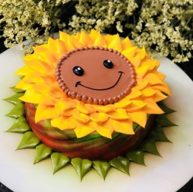 Bánh sinh nhật hình hoa hướng dương